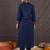 Blue embroidered pure cotton kurta trouser set