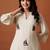 Off white embroidered pure cotton kurta trouser set