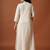Off white embroidered pure cotton kurta trouser set