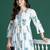 White printed pure cotton kurta trouser set