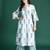 White printed pure cotton kurta trouser set