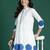 White printed pure cotton kurta trouser set