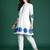 White printed pure cotton kurta trouser set