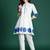 White printed pure cotton kurta trouser set