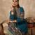 Blue printed pure cotton kurta trouser set