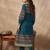 Blue printed pure cotton kurta trouser set