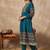 Blue printed pure cotton kurta trouser set
