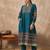 Blue printed pure cotton kurta trouser set