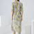 Yellow printed viscose rayon kurta trouser set