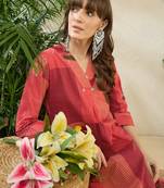 Multicolor printed pure cotton kurta trouser set