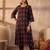 Navy blue printed pure cotton kurta trouser set