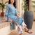 Blue printed pure cotton kurta trouser set