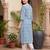 Blue printed pure cotton kurta trouser set