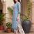 Blue printed pure cotton kurta trouser set