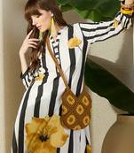 White printed pure cotton kurta trouser set