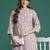Lavender printed pure cotton kurta trouser set