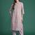 Lavender printed pure cotton kurta trouser set