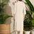 Off white printed pure cotton kurta trouser set