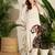 Off white printed pure cotton kurta trouser set