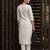 White embroidered pure cotton kurta trouser set