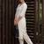 White embroidered pure cotton kurta trouser set
