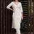 White embroidered pure cotton kurta trouser set