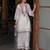 White embroidered silk kurta trouser set