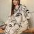 Off white printed viscose rayon kurta trouser set