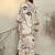 Off white printed viscose rayon kurta trouser set
