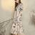 Off white printed viscose rayon kurta trouser set
