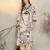 Off white printed viscose rayon kurta trouser set