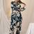 Teal printed viscose rayon kurta trouser set
