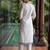 White printed pure cotton kurta trouser set