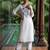 White printed pure cotton kurta trouser set
