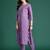 Purple printed pure cotton kurta trouser set