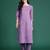 Purple printed pure cotton kurta trouser set