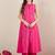 Pink embroidered pure cotton kurta trouser set