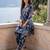 Navy blue printed pure cotton kurta trouser set