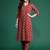 Maroon printed pure cotton kurta trouser set