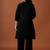 Black embroidered pure cotton kurta trouser set