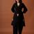 Black embroidered pure cotton kurta trouser set