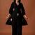 Black embroidered pure cotton kurta trouser set