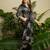 Black printed viscose rayon kurta trouser set