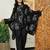 Black printed viscose rayon kurta trouser set
