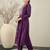 Purple embroidered pure cotton kurta trouser set