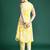 Yellow printed pure cotton kurta trouser set