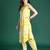 Yellow printed pure cotton kurta trouser set