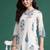 White printed pure cotton kurta trouser set