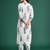 White printed pure cotton kurta trouser set