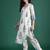 White printed pure cotton kurta trouser set